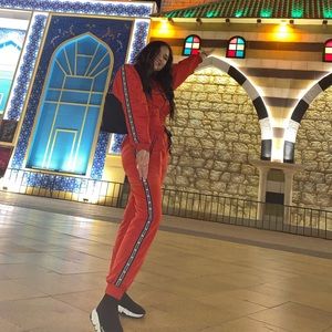 RED OUTFIT “savage” on the sides